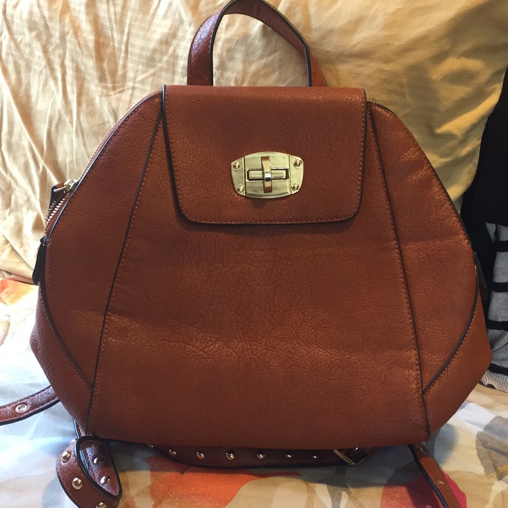 Small Faux Leather Backpack